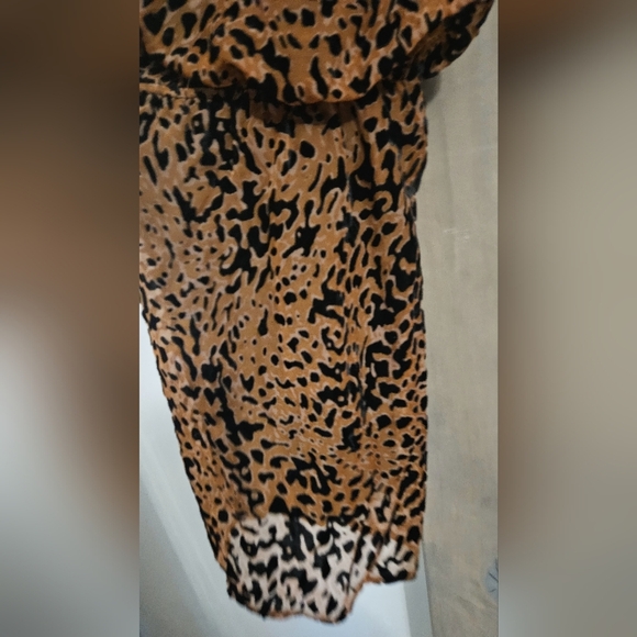LULU'S Intention Brown Leopard Burnout Velvet Print Dress. Size medium - Picture 9 of 13